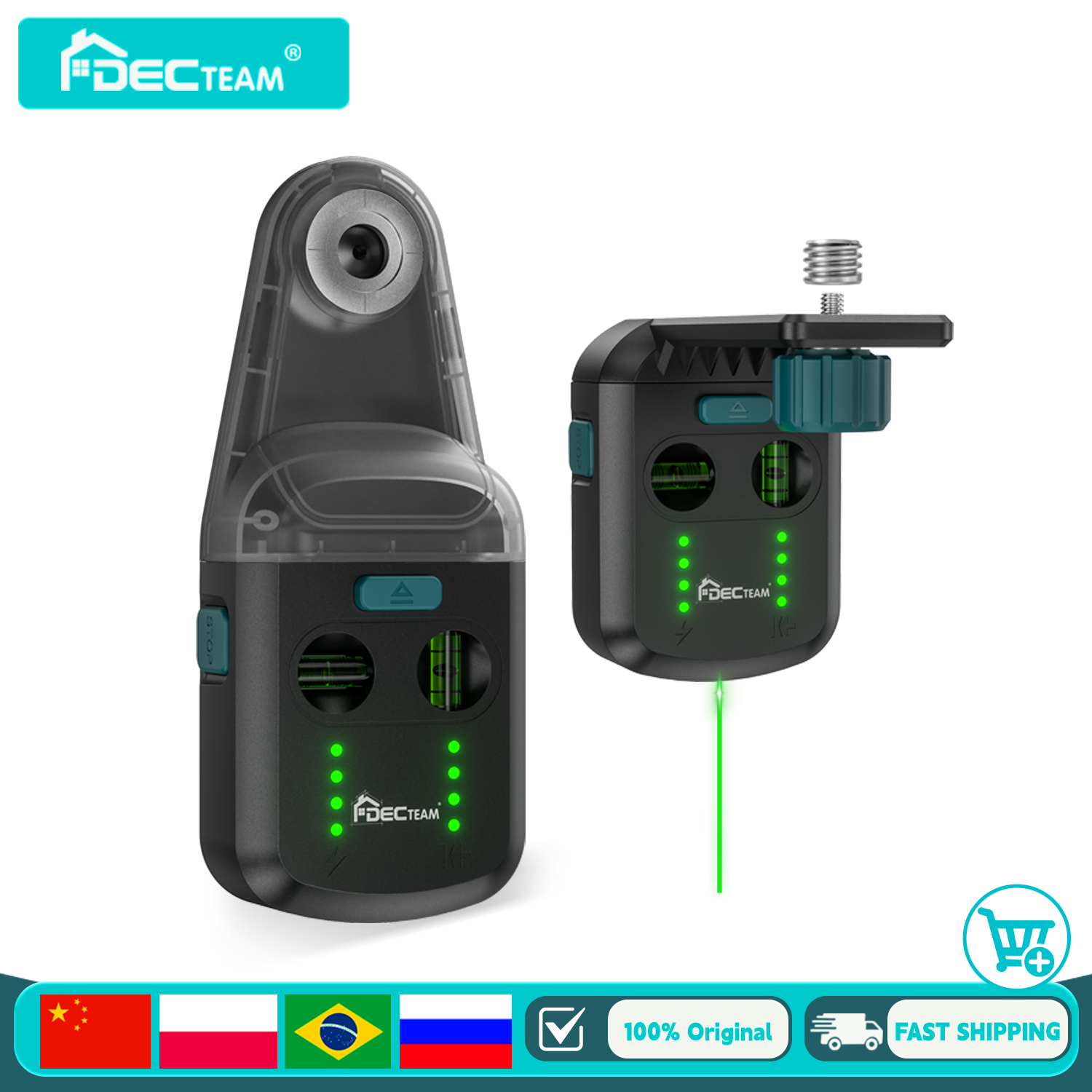 Industrial Laser Drill - Decteam 4-in-1 Laser Level Dust Collector