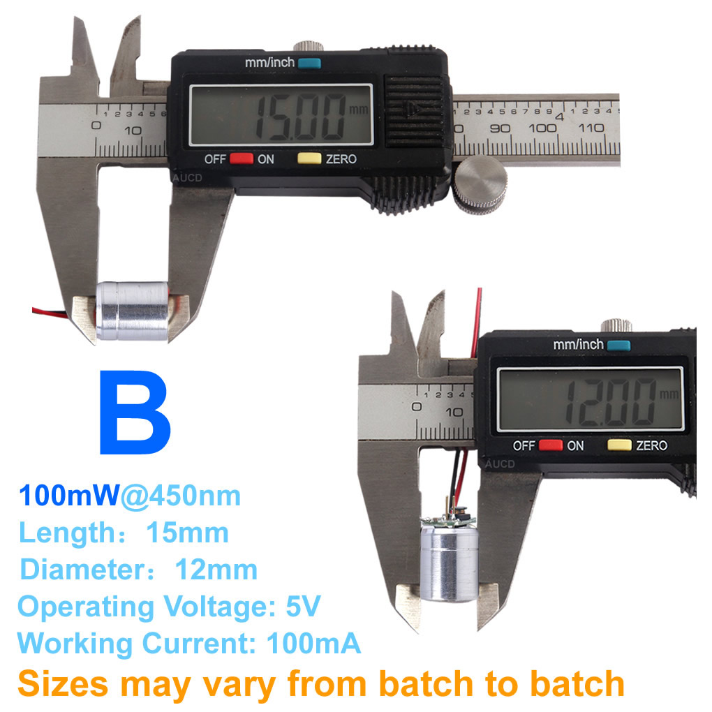 Φ12x15mm DC 5V Red-100mW Green - đánh giá và giá Industrial Blue Laser