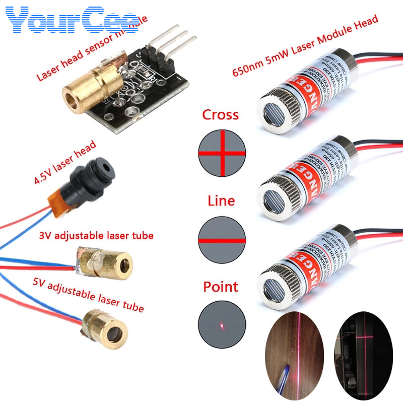2 Chiếc 650nm 5MW Đỏ Điểm/Dòng - đánh giá và giá Industrial Laser Line Module