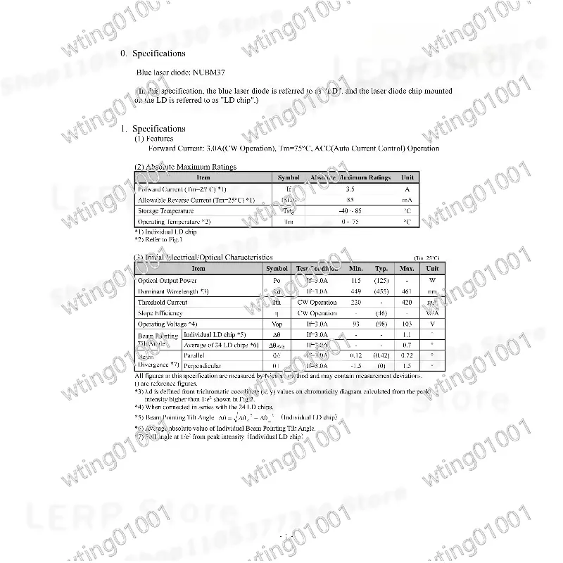 For NICHIA NUBM37 High Power 1 - đánh giá và giá Industrial Blue Laser